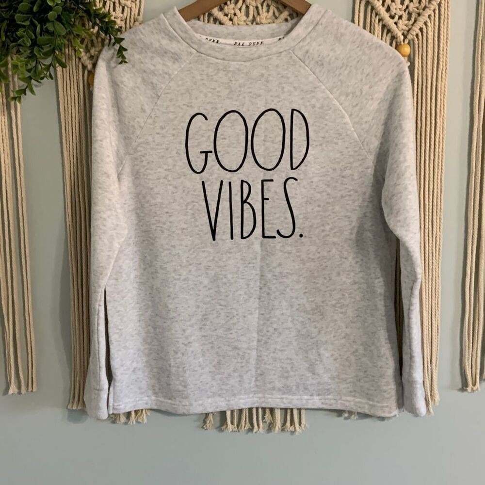 RAE DUNN Women's GOOD VIBES Pullover Sweatshirt Size‎ Small